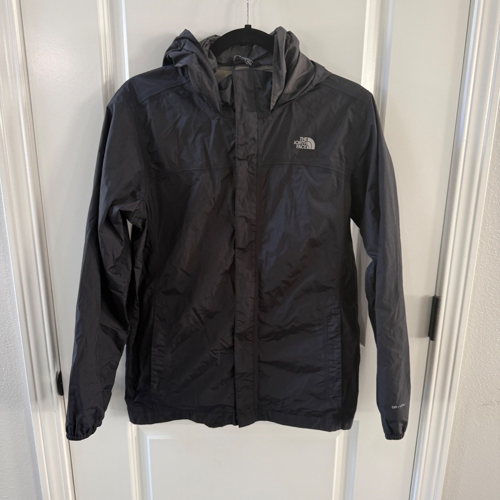 The North Face Boys Resolve Reflective Rain Jacket Black XL 18-20 DryVent Hooded